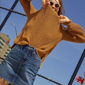 Madewell Mustard Yellow Knitted Balloon Sleeve Pullover Sweater Size Small